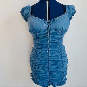 Fashion nova stretch denim fitted dress large